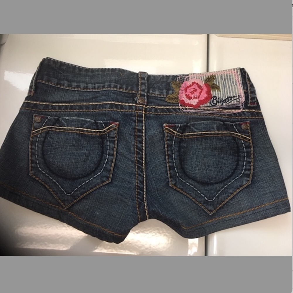 BLUE TATTOO Jean Denim Shorts Embroidered
